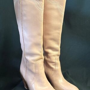 Vintage BCB Girls Western Style Pink Leather Boots Made in Brazil Size 6B